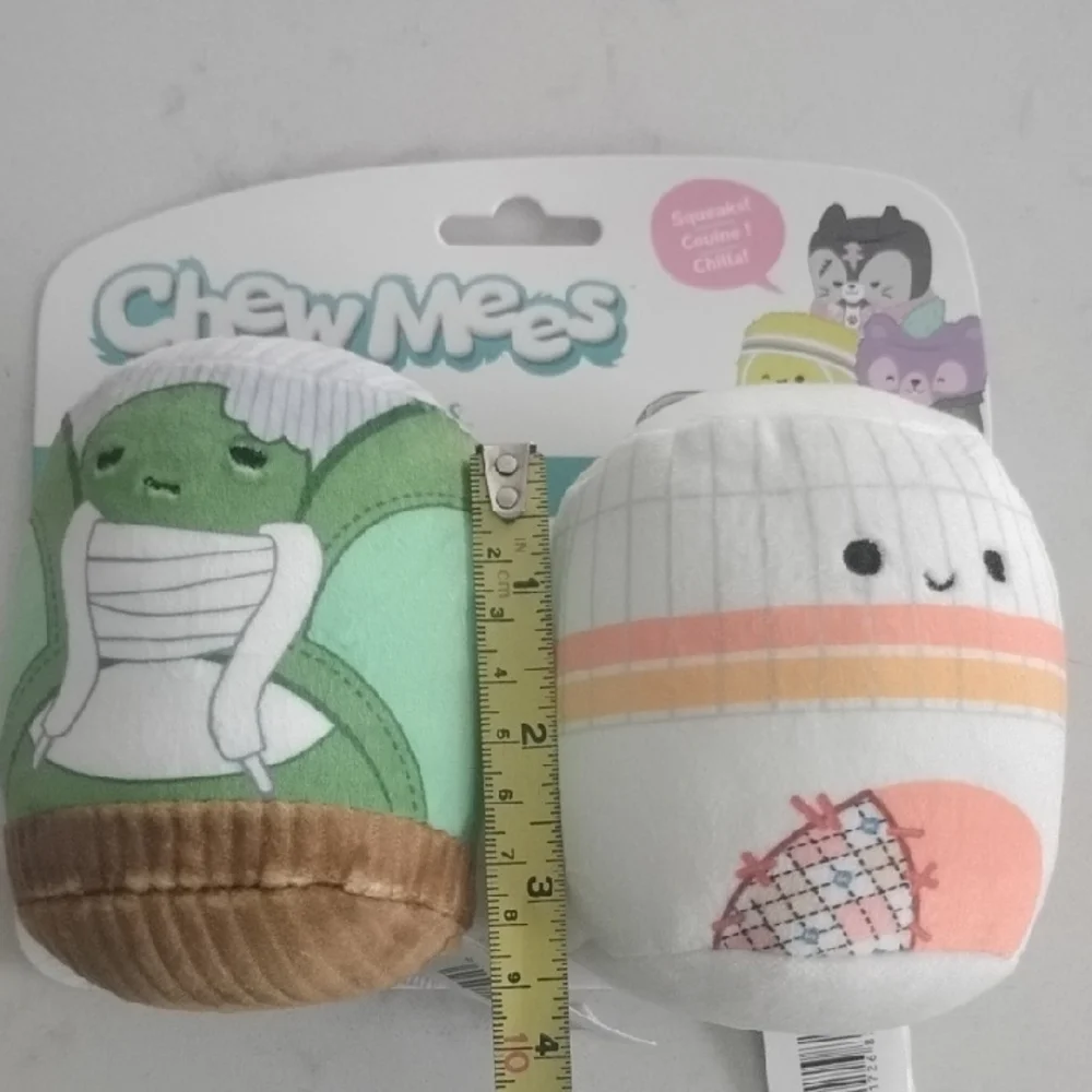 Squishmallows Chew Mees Green and White Dog Toys